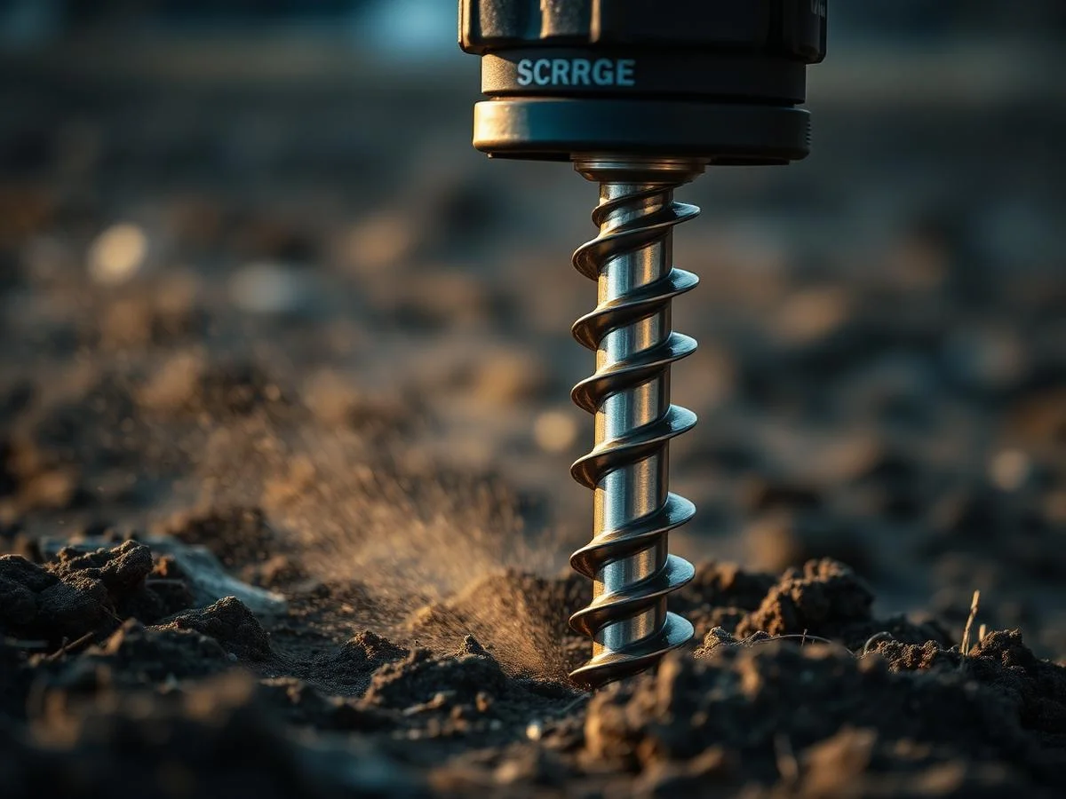Galvanized steel ground screw