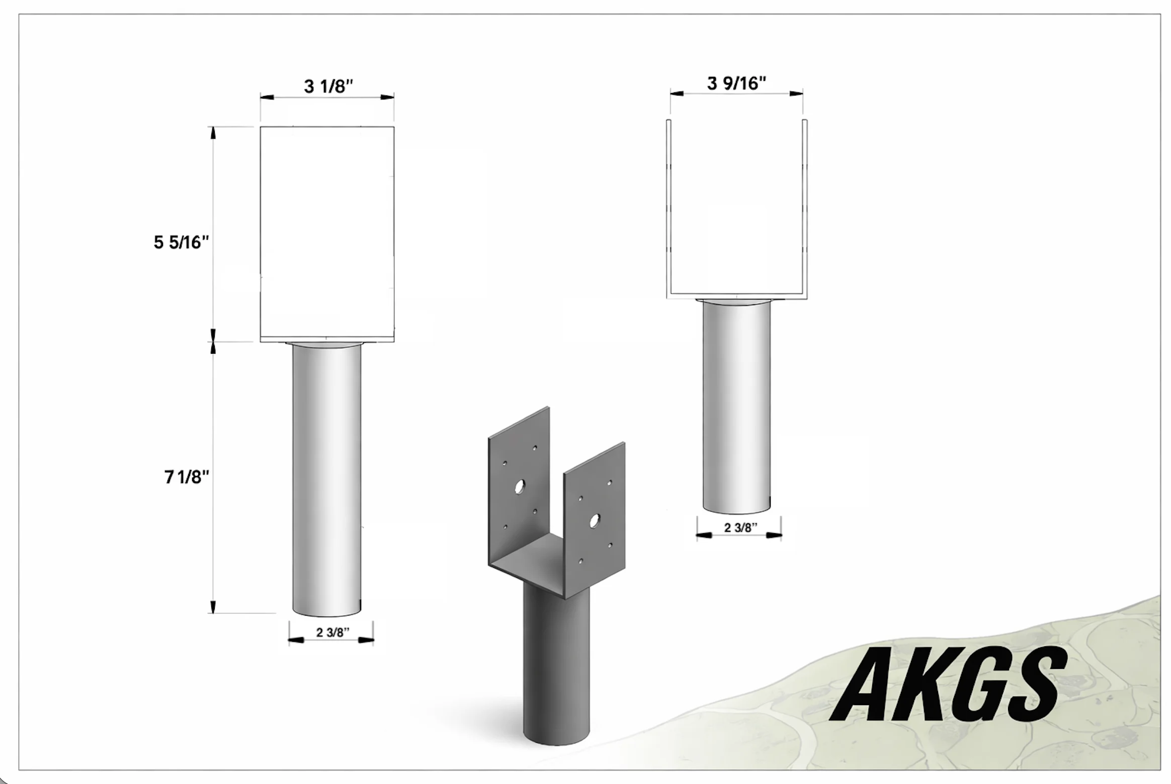 4x4 bracket U-Saddle config