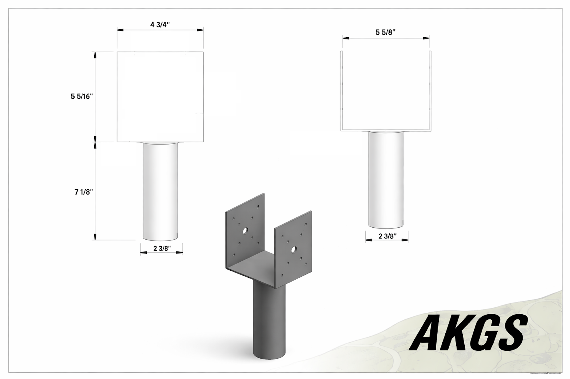 6x6 bracket U-Saddle config