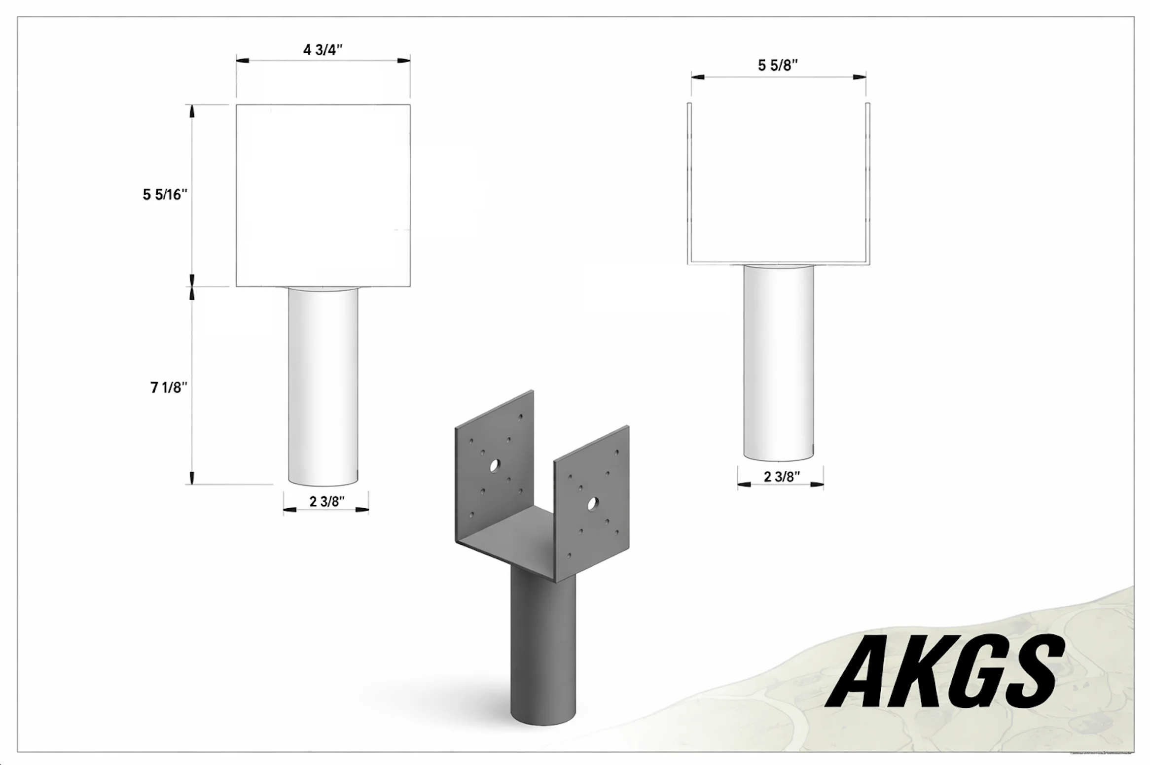 6x6 bracket U-Saddle config